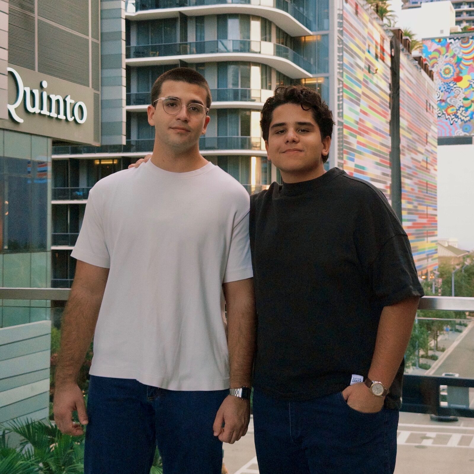 Gabriel and Josh DaSilva standing on a rooftop in Miami